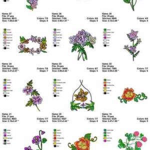 Matrizes de bordado flores e rosas personalizado para comprar em pes dst jef e exp para bordar toalhas e enxovais