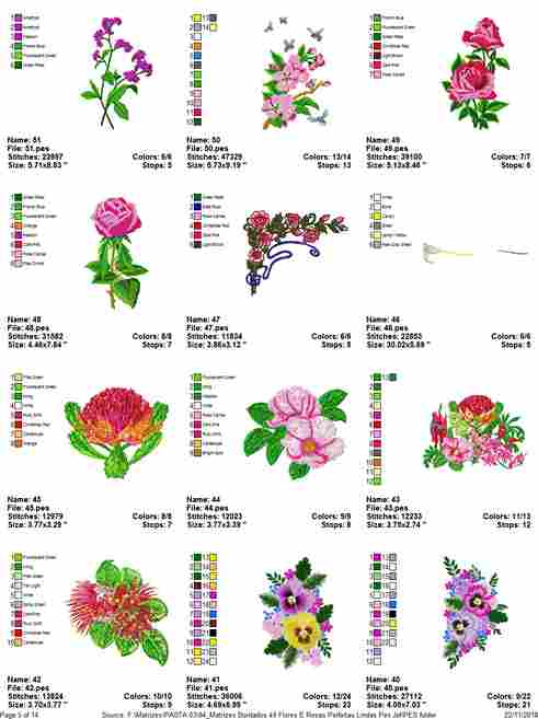 Matrizes de bordado personalizado rosas e florais para comprar arquivo digital pes jef dst para bordadeira e atelie