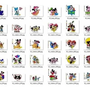 Matrizes de bordado mickey e minnie personalizado para comprar em pes dst jef e exp para bordar enxoval infantil e toalhas