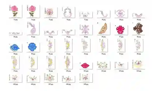 Pacote de matrizes de bordado rechilieu floral para comprar formato pes jef dst exp bordados personalizados de luxo