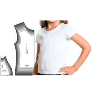 Molde de costura baby look manga longa e curta infantil para imprimir em PDF moldes de roupa infantil formato A4 e grafica