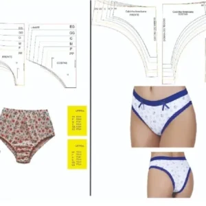 Molde de costura calcinha basica tanga e calcinha senhora para imprimir em PDF moldes de lingerie moda intima formato A4 e grafica