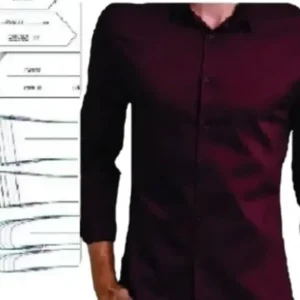 Molde de costura camisa social esporte fino masculina para imprimir em PDF moldes de roupa masculina alfaiataria formato A4 e grafica