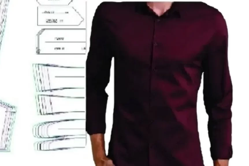 Molde de costura camisa social esporte fino masculina para imprimir em PDF moldes de roupa masculina alfaiataria formato A4 e grafica