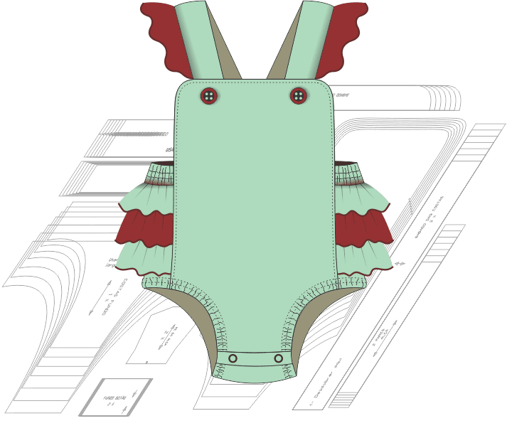 Molde de costura banho de sol feminino infantil para imprimir em PDF moldes de roupa infantil e bebe formato A4 e grafica