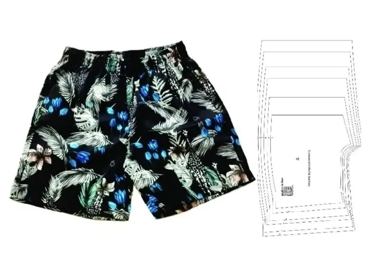 Molde de costura bermuda masculina tactel infantil para imprimir em PDF moldes de roupa infantil formato A4 e grafica