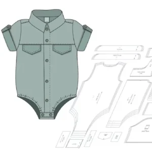 Molde de costura body bebe para imprimir em PDF moldes de roupa infantil e bebe formato A4 e grafica