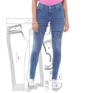 Molde de costura calca jeans feminina skinny para imprimir em PDF moldes de roupa feminina formato A4 e grafica