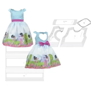 Molde de costura vestido costas coracao infantil para imprimir em PDF moldes de roupa infantil formato A4 e grafica