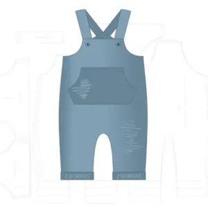 Molde de costura jardineira com bolso canguru bebe para imprimir em PDF moldes de roupa infantil e bebe formato A4 e grafica
