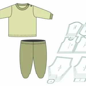 Molde de costura pagao com opcoes de manga e calca para imprimir em PDF moldes de roupa infantil e bebe formato A4 e grafica