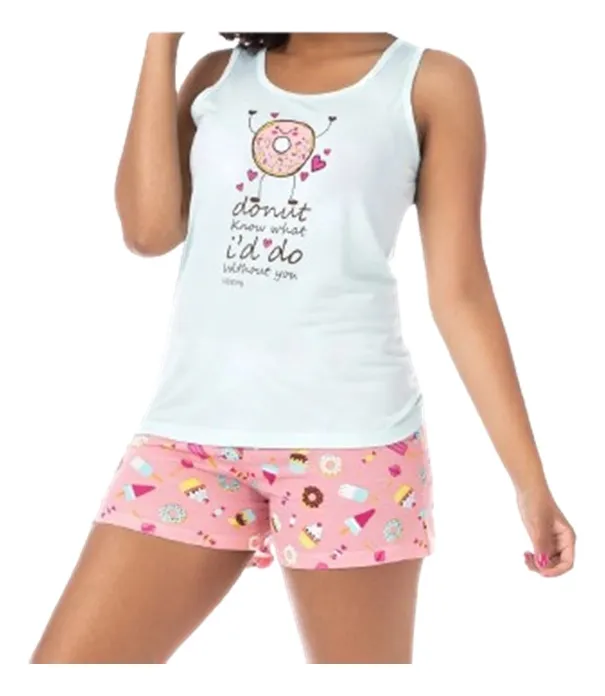 Molde de costura pijama verao regata e short feminino para imprimir em PDF moldes de roupa feminina formato A4 e grafica