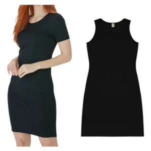 Molde de costura vestido tubinho manga curta e regata para imprimir em PDF moldes de roupa feminina formato A4 e grafica