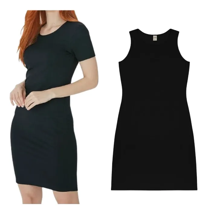 Molde de costura vestido tubinho manga curta e regata para imprimir em PDF moldes de roupa feminina formato A4 e grafica