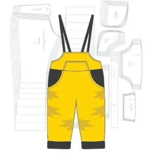 Molde de costura calca jardineira infantil para imprimir em PDF moldes de roupa infantil formato A4 e grafica