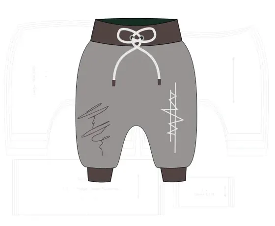 Molde de costura calca saruel para bebe para imprimir em PDF moldes de roupa infantil e bebe formato A4 e grafica