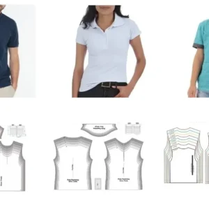 Molde de costura camisa polo adulto em arquivo digital pronto para imprimir moldes de roupa.