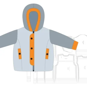 Molde de costura jaqueta forrada infantil para imprimir em PDF moldes de roupa infantil inverno formato A4 e grafica