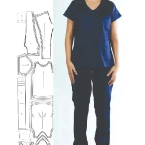 Molde de costura pijama cirurgico feminino para imprimir em PDF moldes de roupa feminina formato A4 e grafica