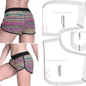 Molde de costura short feminino para imprimir em PDF moldes de roupa feminina formato A4 e grafica