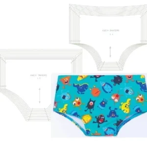 Molde de costura sunga de praia infantil para imprimir em PDF moldes de moda praia infantil formato A4 e grafica