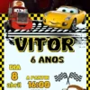 Convite de aniversario dos Carros Disney editavel no Canva em formato de video animado.