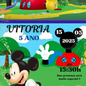 Convite Animado Casa do Mickey Editar no Canva
