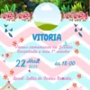 Convite de aniversario no tema Jardim Encantado editavel no Canva em formato de video animado.