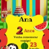 Convite de aniversario da Magali editavel no Canva em formato de video animado.