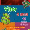 Convite de aniversario das Tartarugas Ninja editavel no Canva em formato de video animado.
