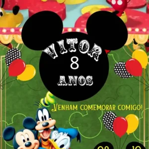 Convite Animado Turma do Mickey Canva