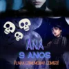 Convite de aniversario da Wandinha Addams editavel no Canva em formato de video animado.