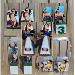 Decoracao e caixinhas do tema Spirit em arquivo de corte para Silhouette Studio.