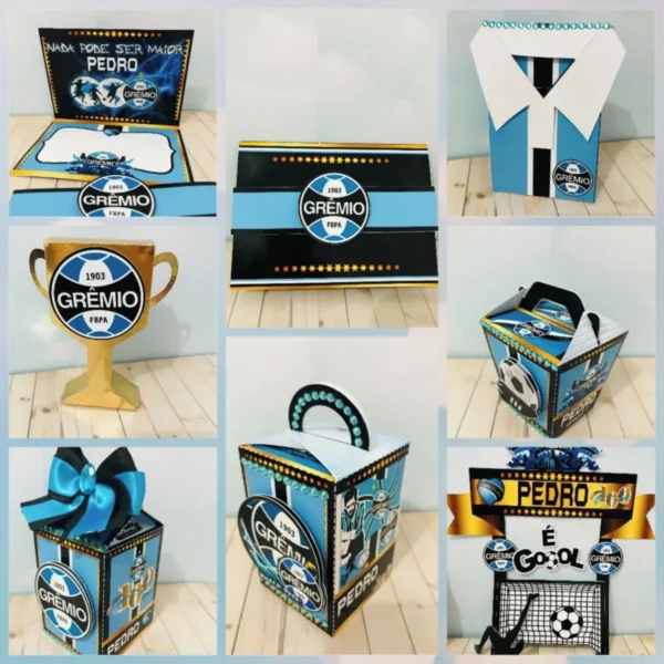 Decoracao de festa e topo de bolo do Gremio em arquivos de corte Studio e PDF.