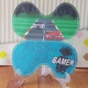 Moldes de decoracao de aniversario do tema menino gamer em arquivos digitais Studio e PDF.