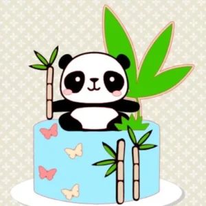 Decoracao e topo de bolo do tema Panda em arquivo de corte para Silhouette Studio.