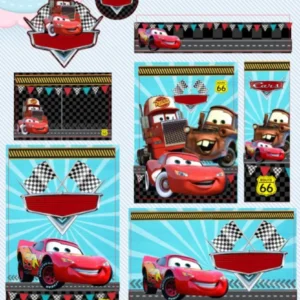 Kit de etiqueta escolar digital no tema Carros em arquivos Studio e PDF.