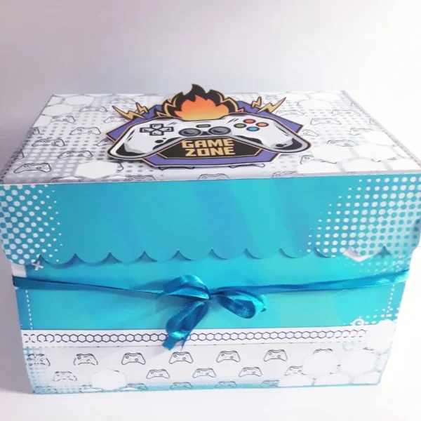 Kit de festa na caixa no tema video game em arquivos de corte Studio e PDF.